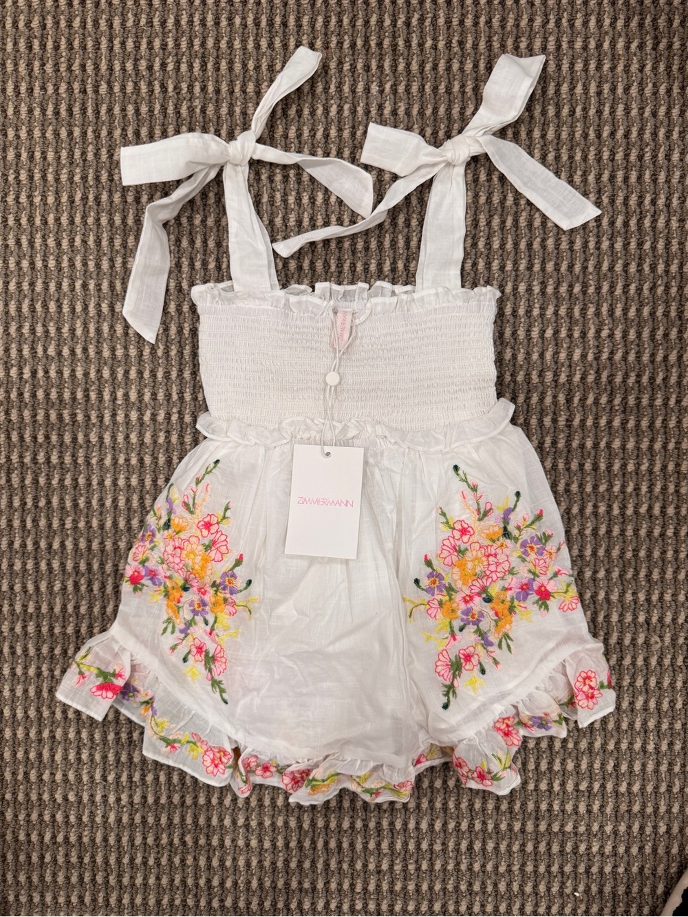 ZIMMERMANN: Mae Embroidered Dress in Cotton NWT MSRP:$275